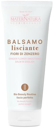 Maternatura, Glättender Balsam für glattes Haar mit Ingwerblüten, entwirrende Wirkung und langanhaltend glattes Haar, Bio Beauty Routine für perfekte Glätte, Made in Italy - 250 ml