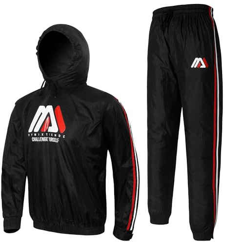 mymixtrendz Sauna Suit for Men Gym Workout Sweat Suits Sauna Pullover Jacket Pant With Hood