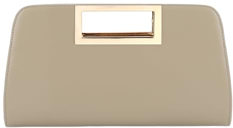 VASCHY Clutch Damen, Mode Schultertasche ELegant Handtasche Umhängetasche Vegan Leder Wristlet Clutch Crossbody für Hochzeit Freizeit Party Khaki