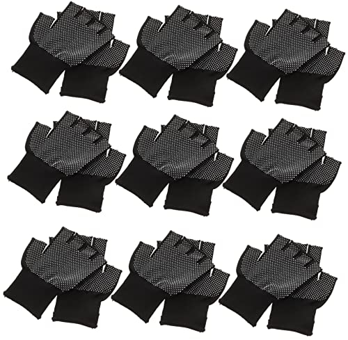 BESTonZON 15paare Punktbeschichtete Halbfinger Arbeits Präzisionshandschuhe Aus Strapazierfähigem Nylon Atmungsaktiv Rutschfest Für Sommer Und Feine Montagetätigkeiten
