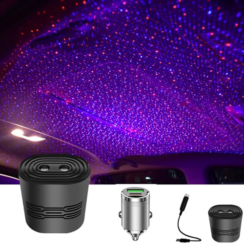 Emrefashion Mini Led Projection, Mini Led Projection Lamp Star Night USB, Mini Led Projection Lamp, Mini Led Projection Star Light, Led Projector Lights for Bedroom (Charging-red and Purple)