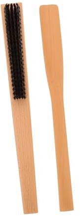 NIYANGLE Horn in Shoe Brush Long and Clothes with Set Wooden 2pcs Care Handle, Versatile Use Removing Wrinkles, for Clothes and Shoes Hotels and Guest Rooms