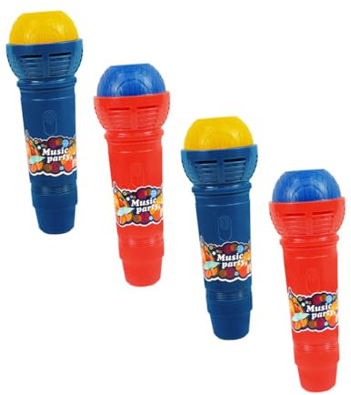 HANABASS 4 pièces Jouets Microphone Plastique Accessoires de Fête pour Garçon Fille sans Pile Coloris Aléatoire Couleur Aléatoire Couleur Aléatoire