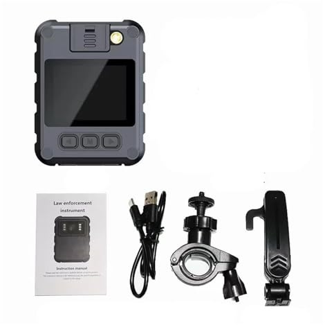 ZKLGS Bodycam, Mini videocamera Impermeabile 1080P HD for Visione Notturna a infrarossi Micro videocamera for Polizia DVR Digitale Portatile Telecamera di Sicurezza(32G Card,Without WiFi)