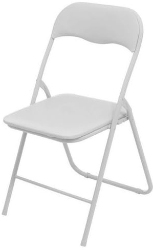 Urban Living Klappstuhl PRATIK klappbarer Stuhl gepolsterter Sitz und Rückenlehne Gästestuhl Beistellstuhl (Weiß)