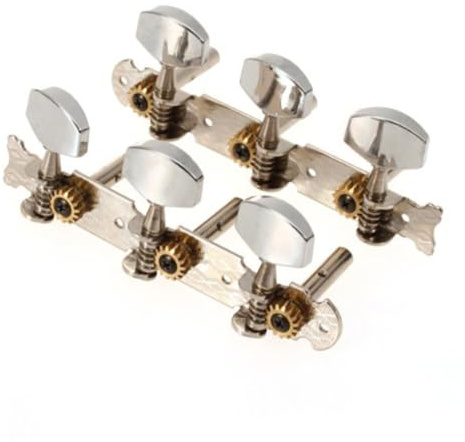 ABOOFAN 2 Stück Konzertgitarre Mechaniken aus Zinklegierung Silberne Stimmwirbel mit Robustem Getriebe Einfache Befestigung Langlebige Gitarren mechanik für Klassische Gitarren