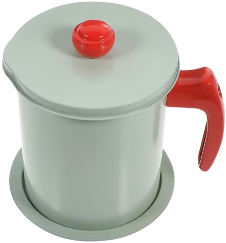 Baluue Contenitore Olio Filtro Acciaio Inossidabile con Rete Filtrante per Cucina Separatore Grasso e Brocca per Olio Facile da Pulire e Antiruggine per Condimenti