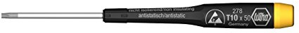 Wiha Schraubendreher Precision ESD TORX® Festhaltemechanik Magicspring® (27749) T7 x 40 mm für elektronische Bauteile, schlanke Grifform und Drehkappe für gefühlvolles Arbeiten, Modellbau, Feinmechanik,