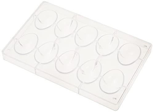 Decora 0050050 Stampo Professionale per Ovetti di Cioccolato, In Policarbonato, 10 Cavità, 60 x 42 mm, Ideale per Realizzare un Uovo Lucido e Croccante, Design Professionale, Made in Italy