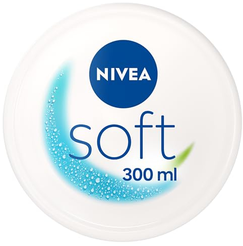 NIVEA Soft A Cream Moisturises for Face, Body and Hands with Vitamin E and Jojoba Oil - after Using Hand Sanitiser, Gel, Wipes or Wash, 300 ml