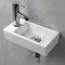 Lavabo da parete rettangolare in ceramica (A sinistra)