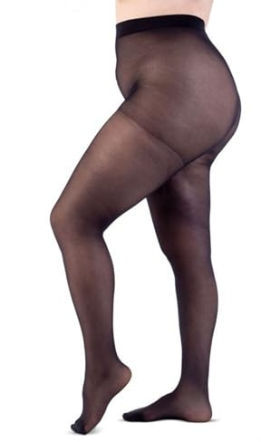 LEELA LAB Collant Curvy Donna Velato 30 Denari, Calze Curvy Taglie Forti Donna Tinta Unita, Pratici e Confortevoli, Made in Italy (Nero, 9)