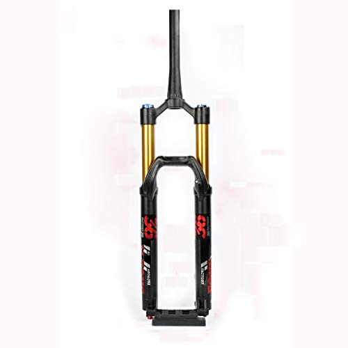 LvTu Magnesiumlegierung Federgabel MTB 27. 5 Zoll 160mm Federweg Steckachse DH AM Gabel 15x110mm Manuelle Verriegelung Innenrohr Durchmesser 36mm (Color : Black (Gold Tube), Size : 27.5)