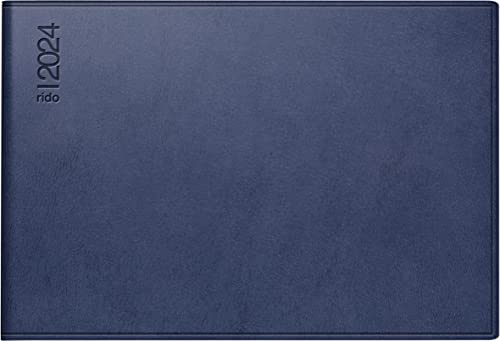 rido/idé Wochenkalender Modell Septimus 2024 2 Seiten = 1 Woche quer Blattgröße 15,2 x 10,2 cm dunkelblau