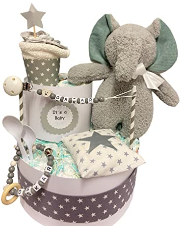 Windeltorte Schaf Beige Natur boho weiß personalisiert Handmade by Sinchns Bastelzauber