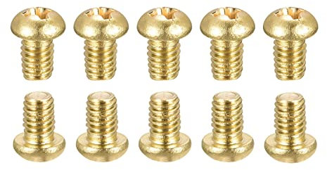 DTGN M4X6mm(DxL) Laiton Phillips Machine Vis - 10Paquet - Bien pour Machines Industrie - Poêle Tête Fixation Vis - Laiton Ton