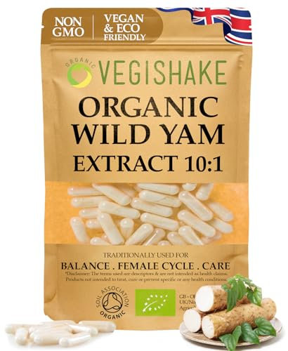 Organic Wild Yam Extract 10:1 Capsules 8,800mg Female Internal Body Care - Ladies Women Care Supplement Period Pain PMS Cramps Menstrual Cycle Vegan Halal Kosher (300 Capsules)