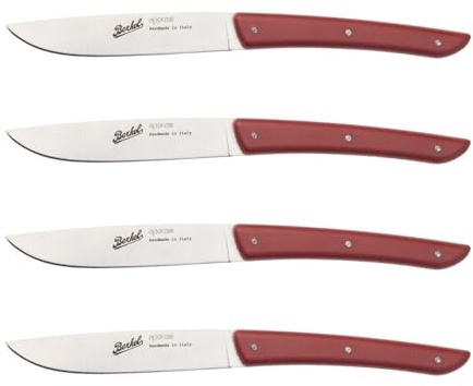 Berkel - Color Set 4 Coltelli Bistecca Lama Liscia 11 cm - Rosso