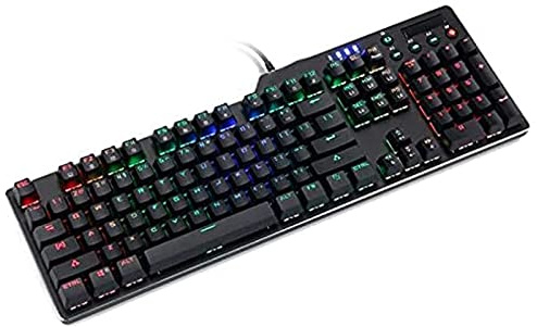 NEWNAN Wired Gaming Mechanical Keyboard Computer Keypad, With Multimedia Knob and RGB Backlight, for Office/Home/School