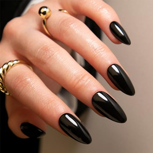 Ruzister 24 Stück Press on Nails Kurz Oval Acryl Mandel Künstliche Nägel Kurz Oval Kunstnägel