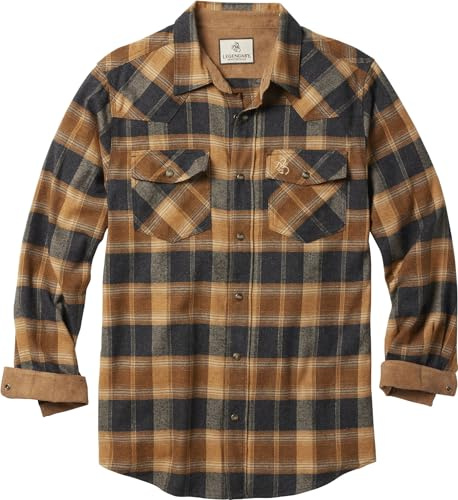 Legendariska Whitetails män hagelgevär västerländsk flanellskjorta, Fireglow Plaid, Large