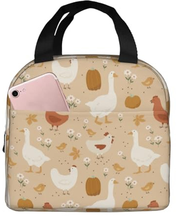 Loncheras aisladas para hombres y mujeres, trabajo, otoño y Acción de Gracias, bolsa térmica suave aislada para viajes, lonchera pequeña a prueba de agua para hombres y mujeres, bolsa de almuerzo para