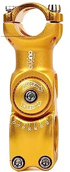 CaFfen Lenkervorbau Passen Sie den Vorbau um 0–60 Grad an Fahrrad Vorbau(25.4x90mm Gold)