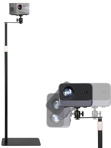 Support Universel pour Projecteur et Caméra Téléphone - Support Videoprojecteur au sol Réglable en Hauteur de 90 à 130 cm avec Rotation d'Angle à 360° - Interface à Vis 1/4