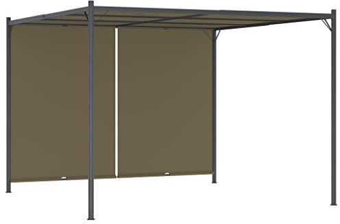 Home & Garden Item-Gartenpergola mit versenkbarem Dach 3x3 m taupe 180 g/m²
