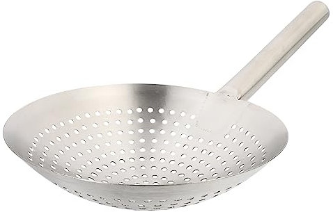 OKUMEYR Espumadera De Acero Inoxidable Diseño Duradero y Asa Aislante Adecuado Para Freír y Escurrir Cocinas Profesionales y Domésticas