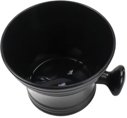 FOMIYES Ciotola da Barba Abs Nera Base Arrotondata per Viaggio | Resistente All’usura, Facile da Riporre, Forma Semplice ed Elegante, Aspetto Naturale