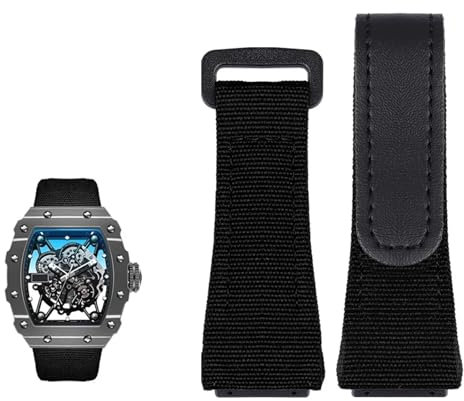 CYSUE Echtes Lederband, geeignet für Richard Mille Nylonband, Herren-Schraubendreher RM50/53, Vier-Sterne- oder Fünf-Sterne-Schraubenkopf, 25 mm, 25 mm, Achat