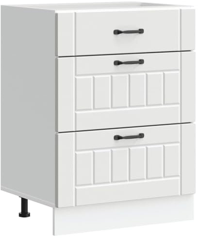 vidaXL Kitchen Base Cabinet Lucca White Engineered Wood, sink base cabinet, base kitchen cabinet with drawer, sink base unit