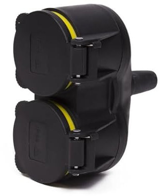 Feuchtraumsteckdose 2er - Doppelstecker für Steckdose - Doppelsteckdose Schuko-Kupplung IP44 Outdoor Außensteckdose Spritzwassergeschützt Schutzkontaktsteckdose Außen 250V/Max 3680W + 1 Bildmagnet, W