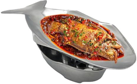 Generisch Set di piatti caldi a forma di pesce | in alluminio grande set caldo per piatti di pesce tailandese, set caldo per campeggio, barbecue, cene di famiglia, cibo asiatico