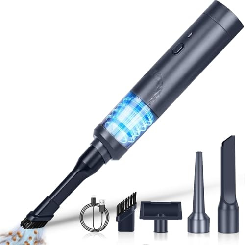 Uadme Cordless Car Vacuum Cleaner, 4-in-1 Portable Handheld | Rechargeable Battery, Air Blower Function, For Home, Computer, Keyboard Cleaning, Mini Design, Lightweight