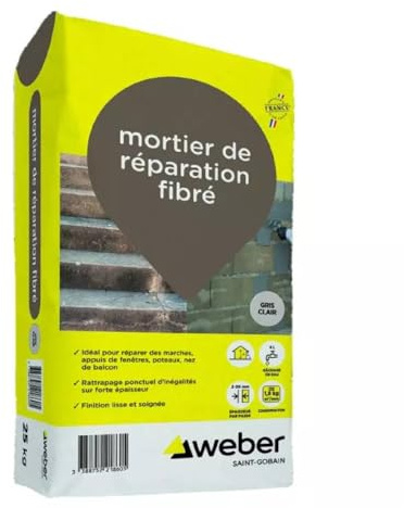 Weber - Mortier de réparation fibré pour béton 25 kg