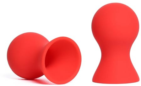 Kutocesy Suceurs Pour Mamelon En Silicone Pour Femmes Mamelons Plats Ou Inversés Aspire Téton Jouet Sexuel Doux BDSM Stimulateur Mammaire (Red)