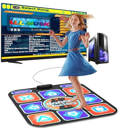 BEBAPOW USB-Tanzmatte für PC/Computer, verbessertes Tanzpad für Heimunterhaltung und Übung, Tanzspiel-Installer enthalten, nur kompatibel mit Windows-System (Muster B)