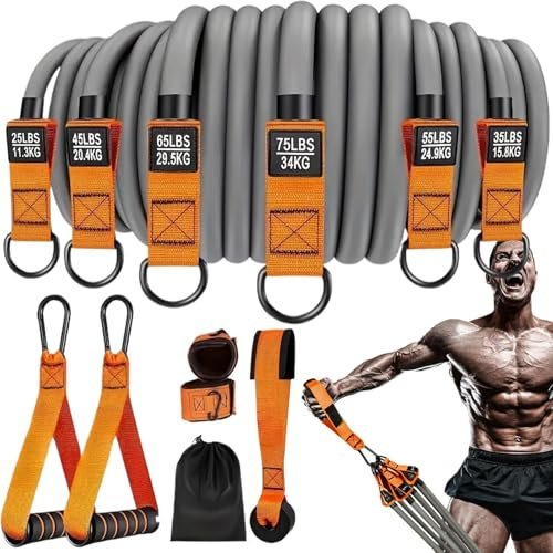 Élastiques de Résistance pour Fitness,Band de Résistance | Sangle Portable Anti-Dérapante pour Le Renforcement Musculaire à Domicile, en Extérieur, pour Séances de Pilates et d'Étirement