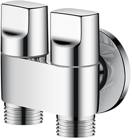 zuousxbs Rubinetto A Doppio Controllo da 20 Mm Multifunzionale Valvole Controllo A Due Triangoli in Metallo per La Pulizia del Bagno E del Bagno