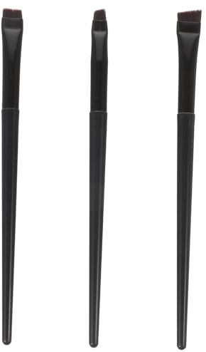INOOMP Make Up Pinselset und Komfortabel 3 Stück Augenbrauen und Eyelinerpinsel aus Kunststoff und Aluminium Doppelseitig für Präzises Augen Make Up