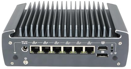 ANDAQI Micro Firewall Appliance, Mini PC, PFSense, Mikrotik, OPNsense, VPN, Router PC, I3 10110U, RX10, AES-NI, 6 x 2.5GbE LAN, HDMI, DP, COM, SIM Slot, TPM2.0, 0 RAM, 0 Storage, Barebone No System