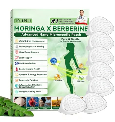 Patchs Minceur Moringa 10-en-1, Patch Nano Microneedle Minceur, Patchs MinceurMoringa 10-en-1 Avancés Avec Micro-Aiguilles Nano, PatchMinceur, Patch Berberine Perte De Poids L Pour Homme Et Femme