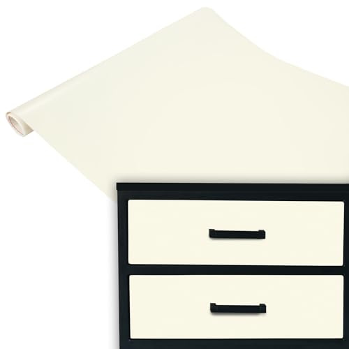 DecoMeister Klebefolie Möbel 67,5x200 cm - Selbstklebende Möbelfolie in glänzend und matt - PVC Folie für Möbel - Selbstklebende Folie für schnelle Umgestaltung und Renovierung - Elfenbein