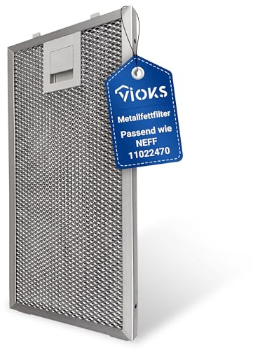 VIOKS Aluminium metallfilter köksfläkt ersättning för Neff 11018426 11022470 fläktar, fettfilter 250 x 110 x 8 mm köksfläkt metallfettfilter ersättningsfilter för köksfläkt