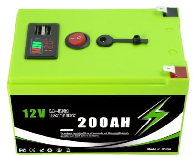 Batería De Litio De 12v, Batería LiFePO4 De 200AH Con BMS Inteligente(200Ah Portable Power)