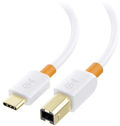 Cable Matters Cable Impresora USB C 2m (Cable USB Impresora, Cable USB Tipo C a USB 2.0 Tipo B, USB B a USB C) en Blanco - 2 metros