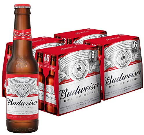 Budweiser, Cerveza Estilo Americana Lager, Pack 24 Botellines x 25cl