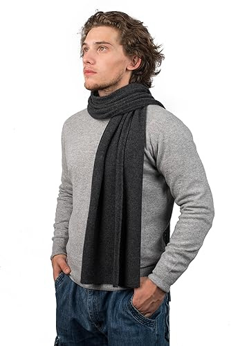DALLE PIANE CASHMERE Sciarpa Uomo 100% Cashmere - Antracite